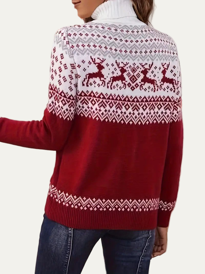 Classic Knit Christmas Turtleneck Sweater