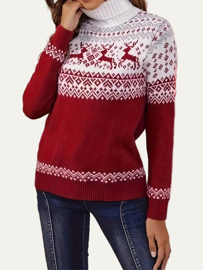 Classic Knit Christmas Turtleneck Sweater