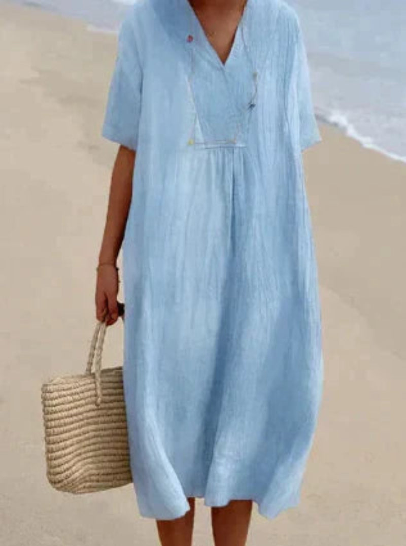 Women's V Neck Sundress for Summer - OutfitLondon