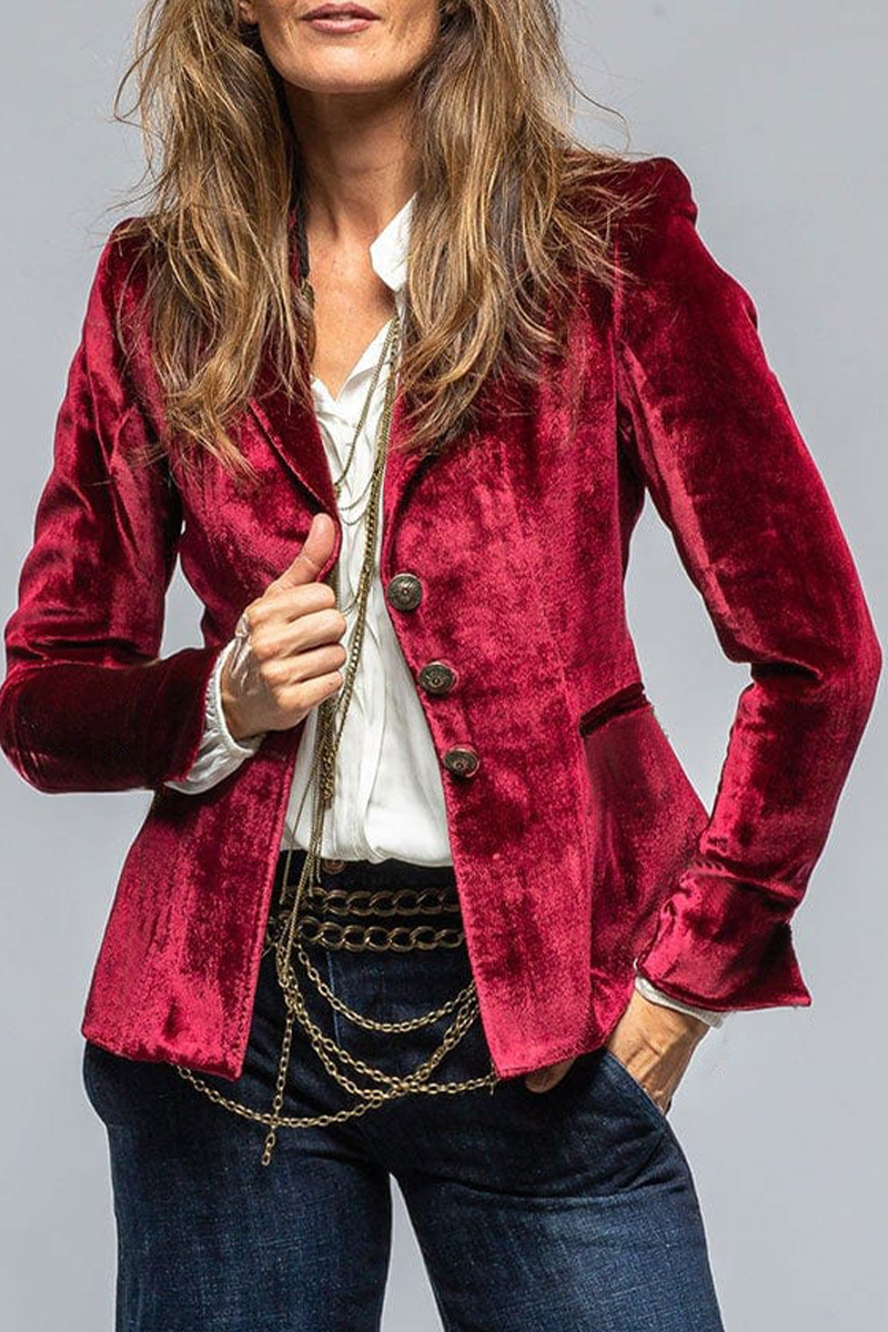 Classic Ladies Notch Lapel Blazer Jacket