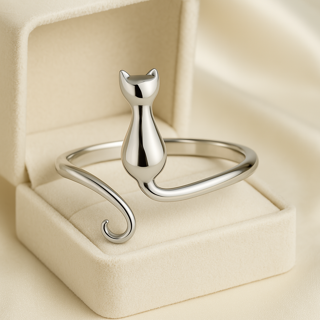 Trendy Cat Design Ring - OutfitLondon