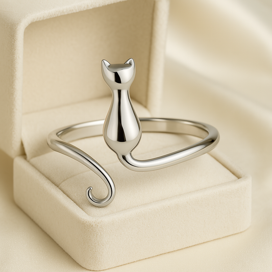 Trendy Cat Design Ring - OutfitLondon