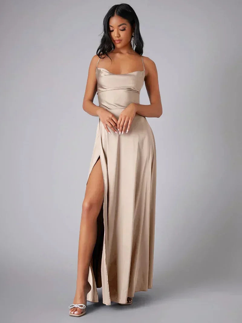 Women's Elegant Satin Maxi Dress