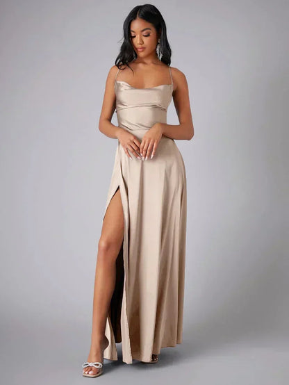 Women's Elegant Satin Maxi Dress