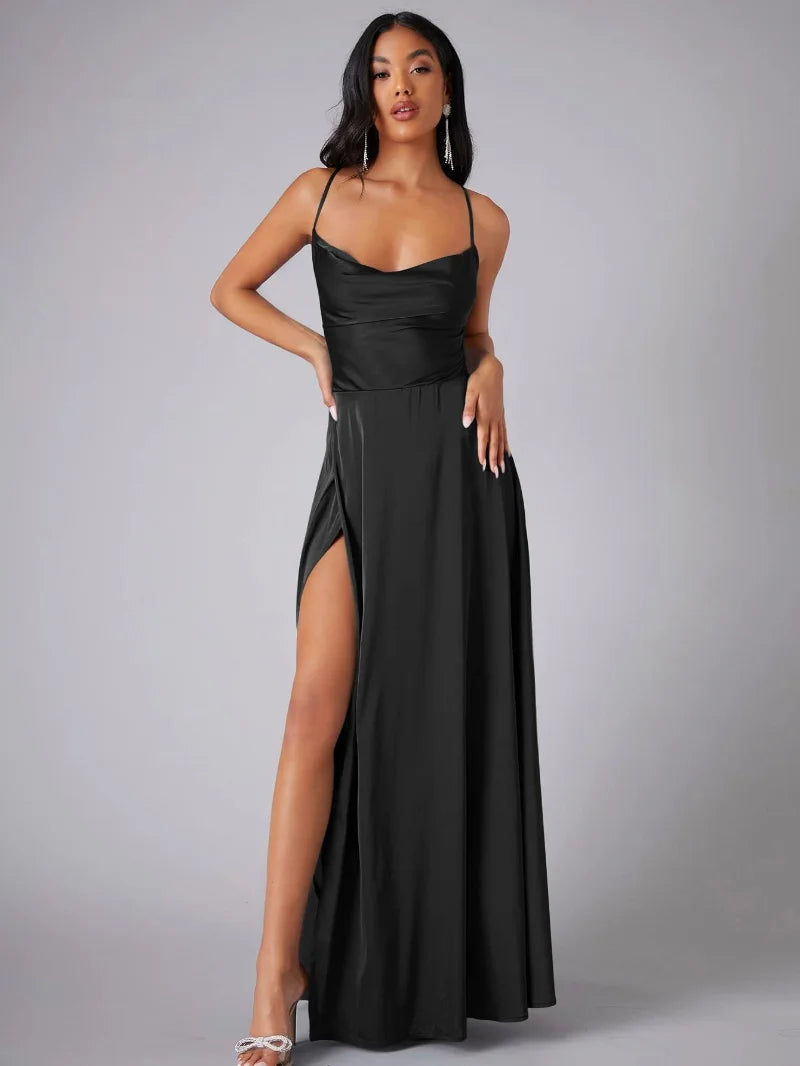Women's Elegant Satin Maxi Dress