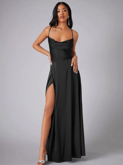 Women's Elegant Satin Maxi Dress