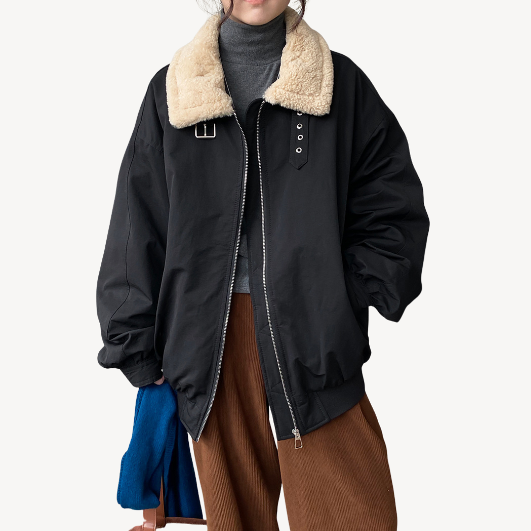Warm Women's Shearling Lined Parka Jacket - OutfitLondon