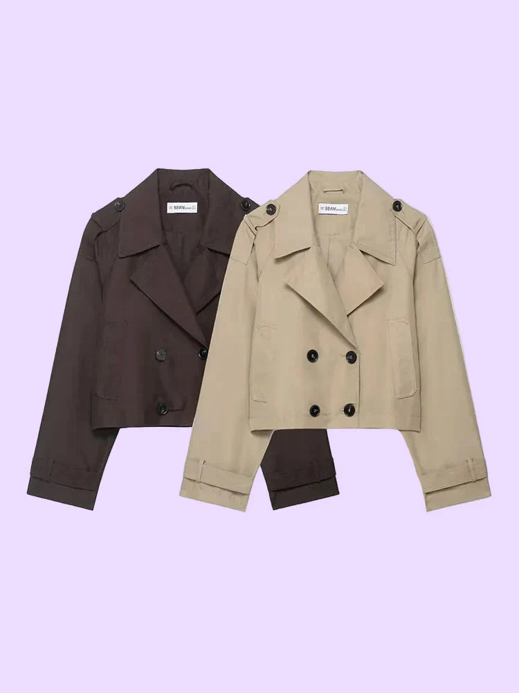 Classic Women's Double Breasted Rain Coat