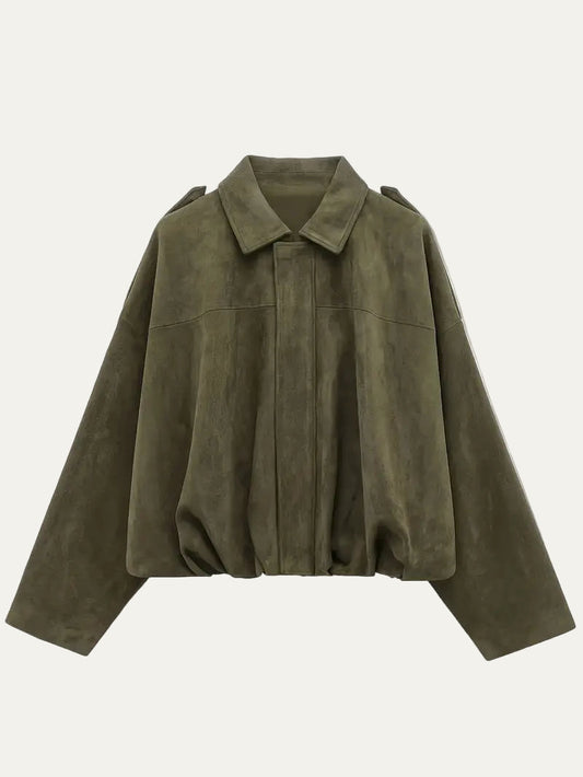 Ladies Large Fit Crop Bomber Jacket - OutfitLondon