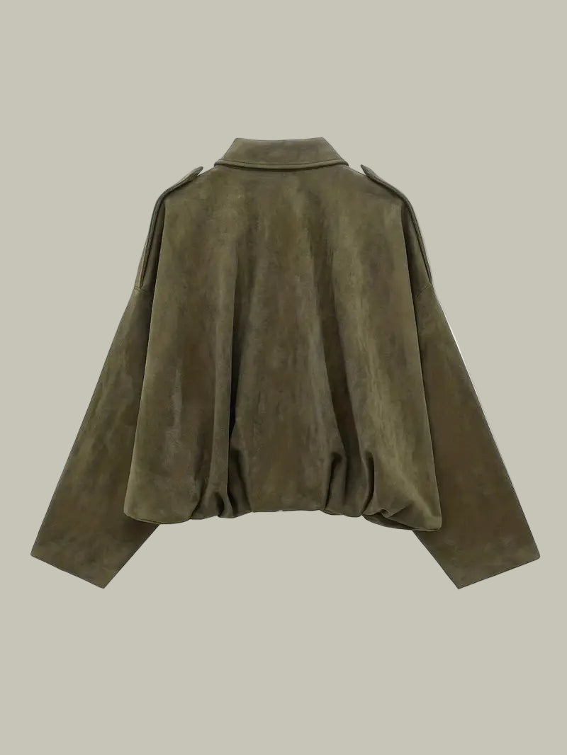 Ladies Large Fit Crop Bomber Jacket