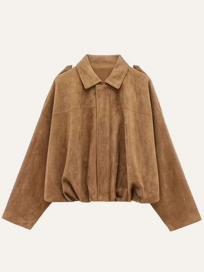 Ladies Large Fit Crop Bomber Jacket