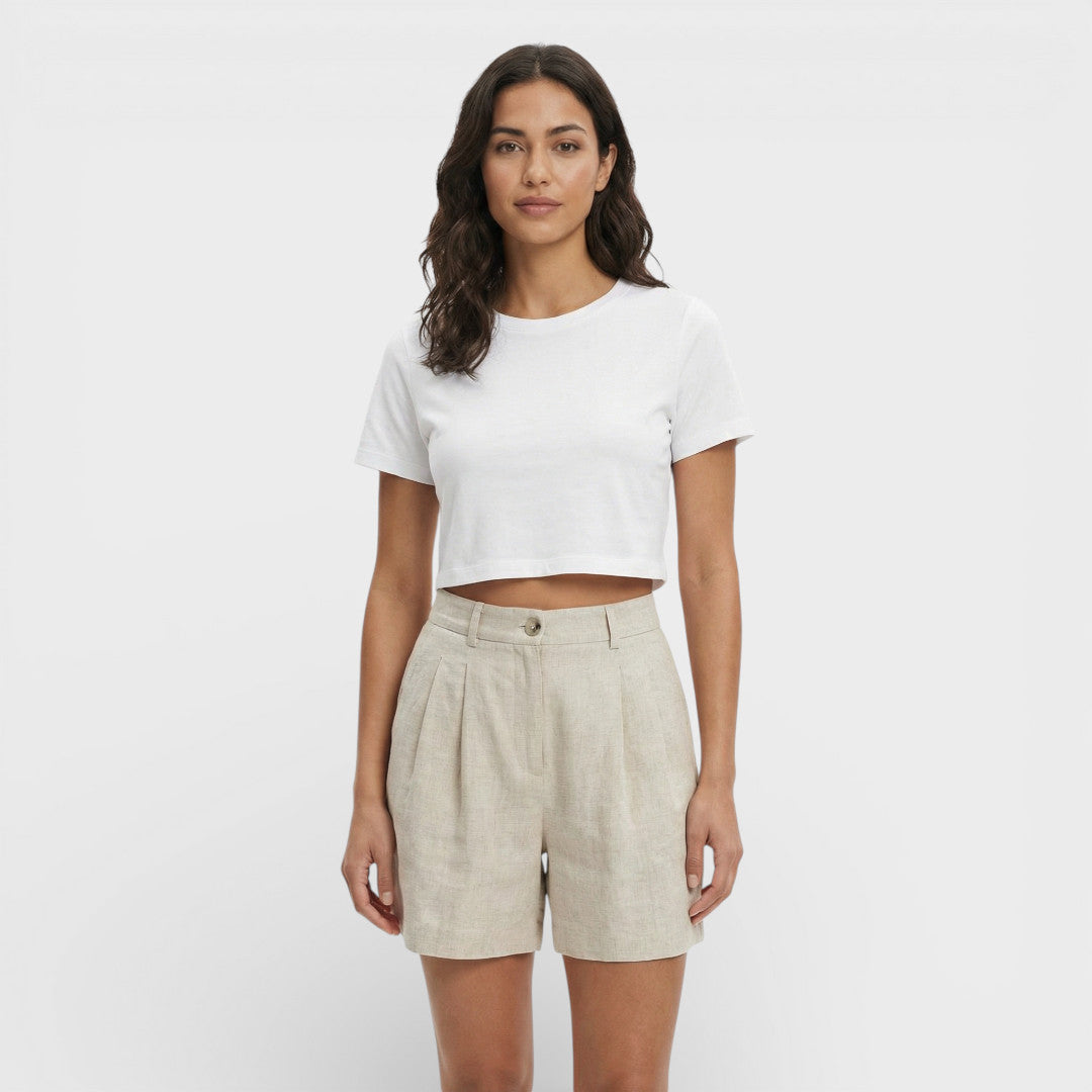 Women's Casual Linen High Waist Shorts