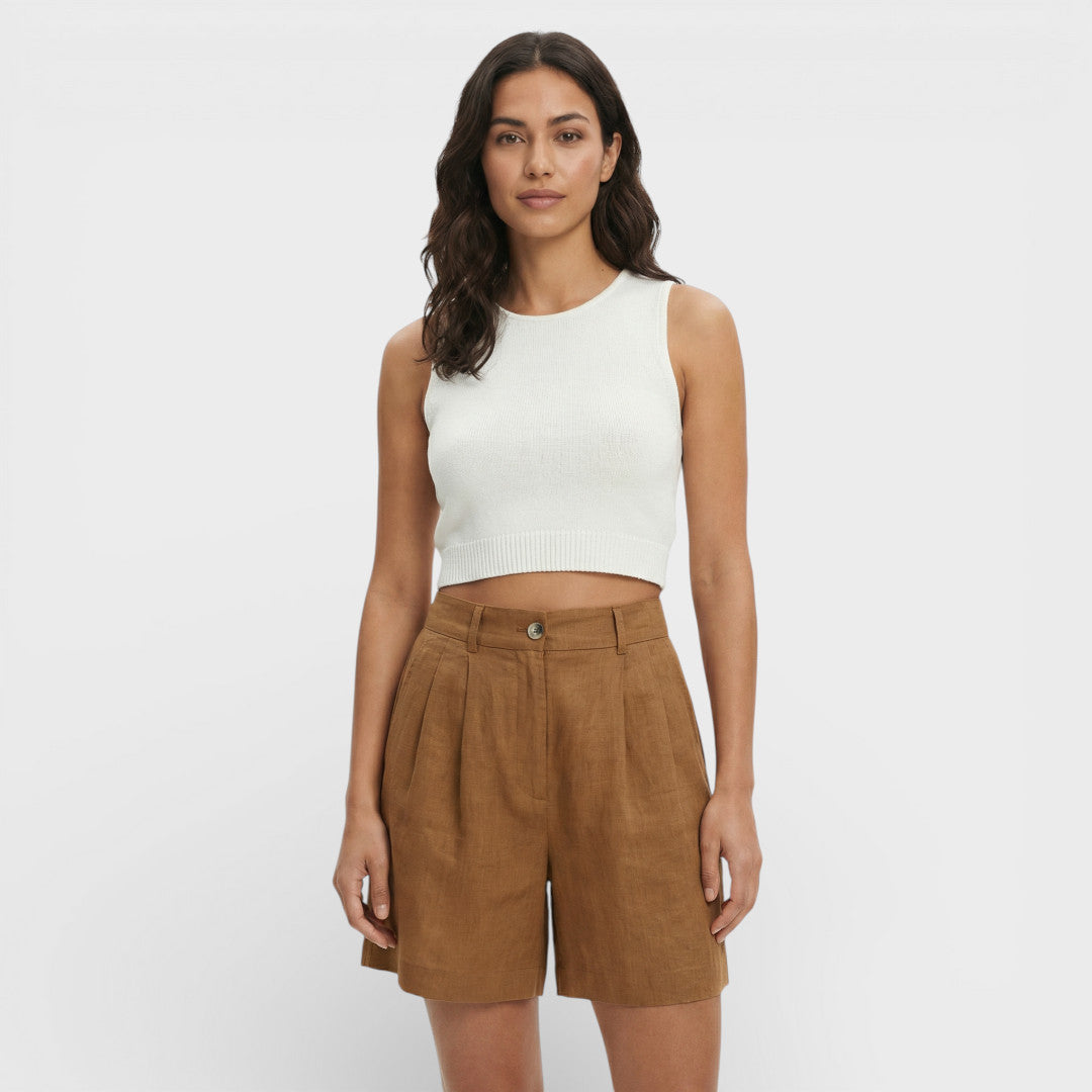 Women's Casual Linen High Waist Shorts
