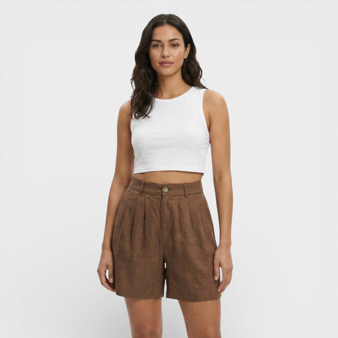 Women's Casual Linen High Waist Shorts