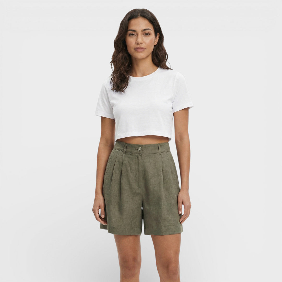 Women's Casual Linen High Waist Shorts