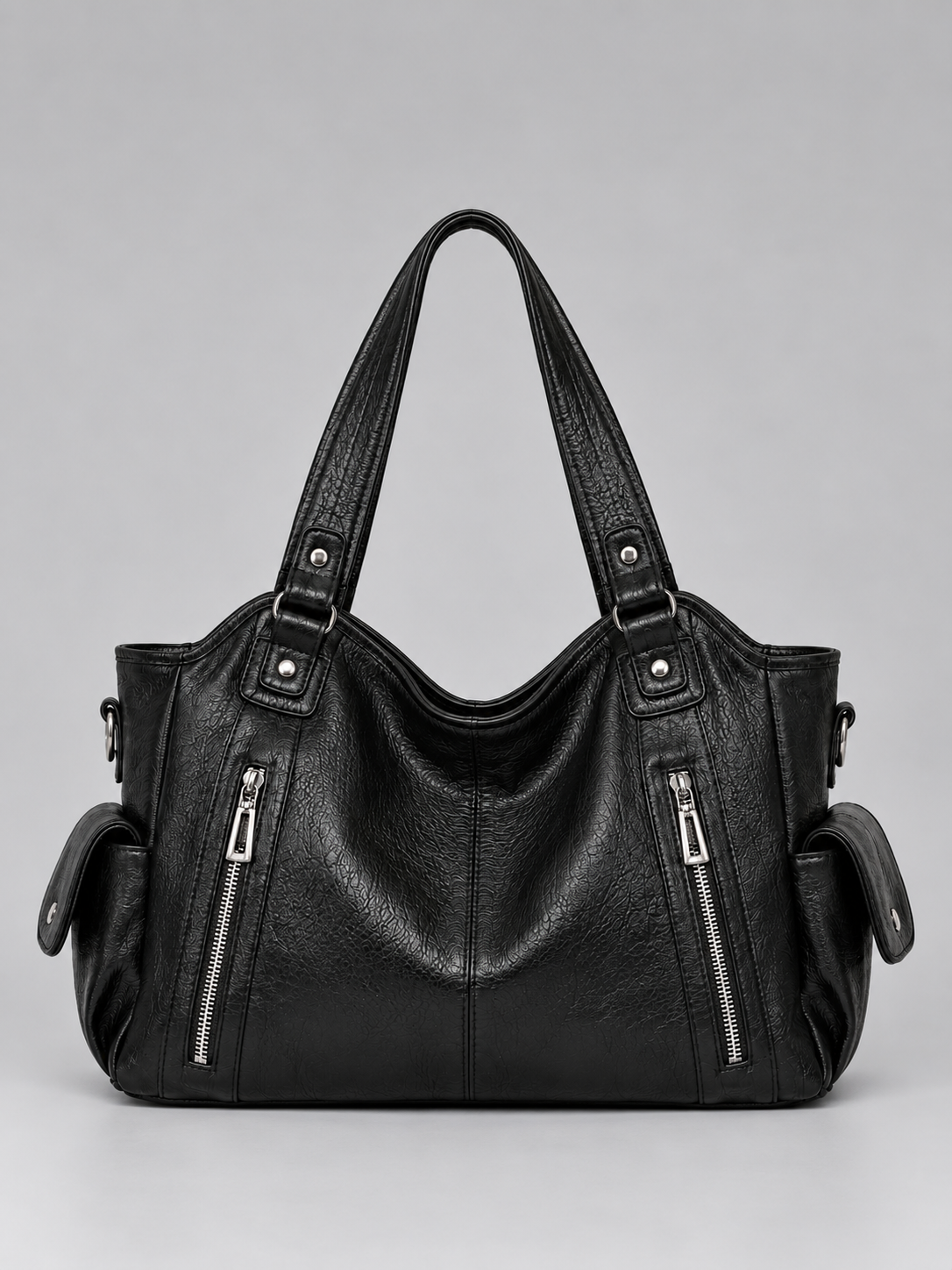 Women's Spacious Multi Pocket Leather Tote Handbag