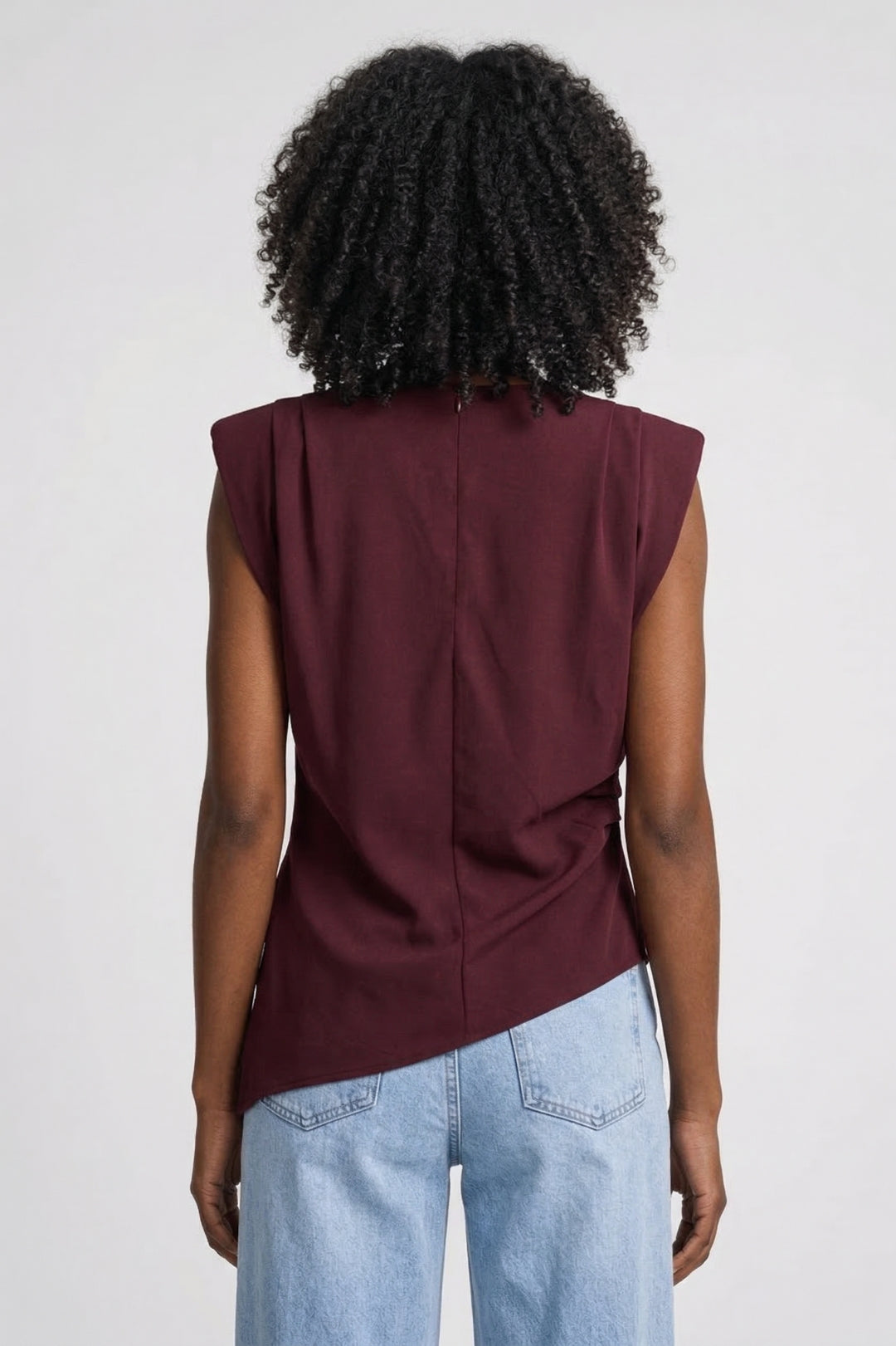 Women's Elegant Sleeveless Draped Fitted Top