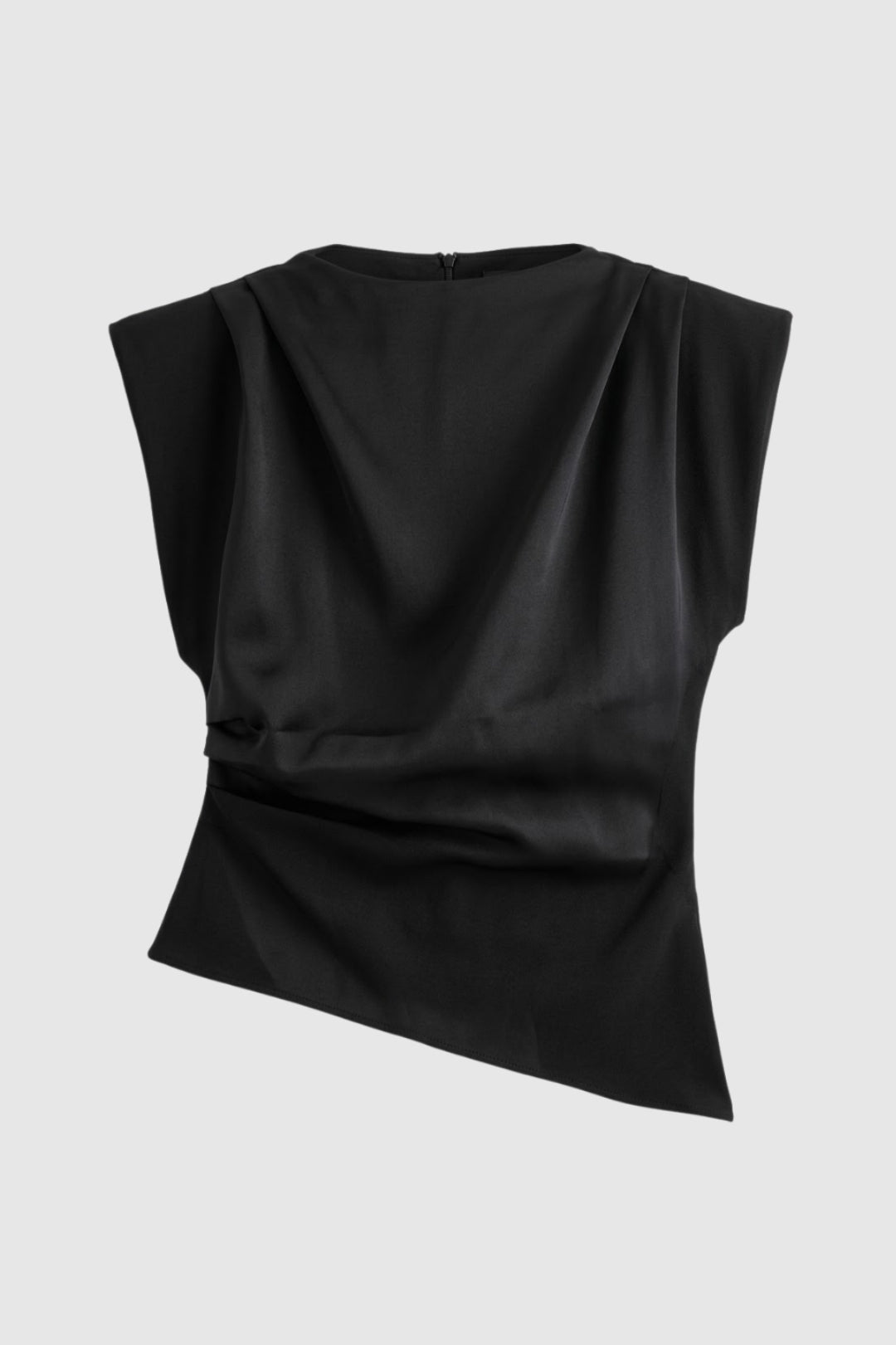 Women's Elegant Sleeveless Draped Fitted Top