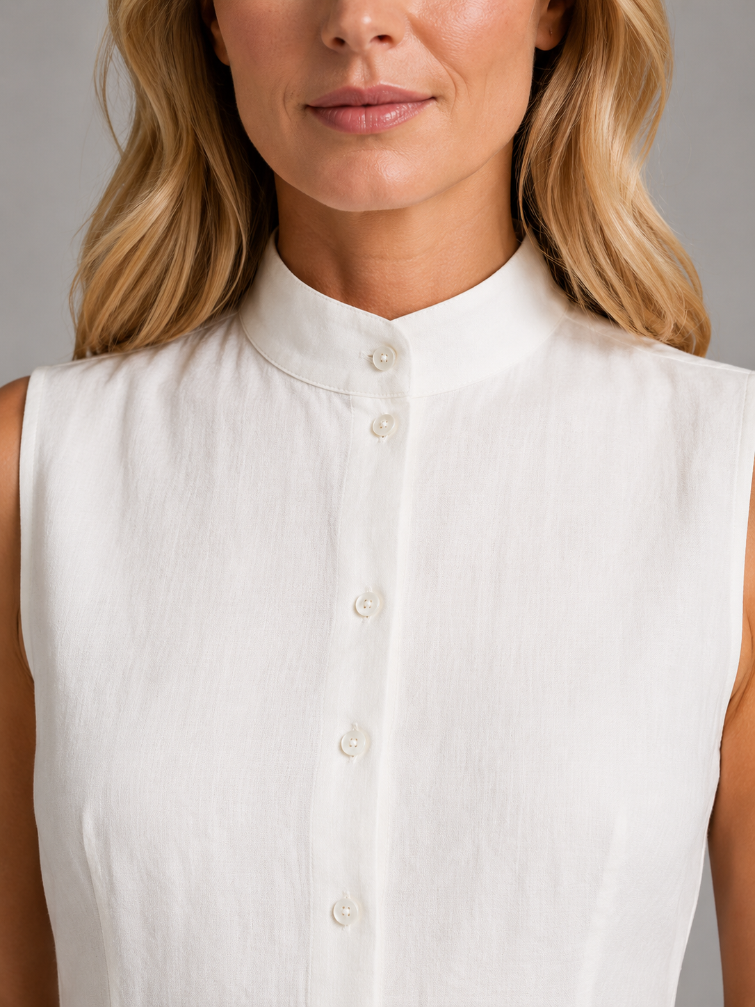 Women's Chic Sleeveless Button Top and Wide Leg Trousers Co-Ord Set