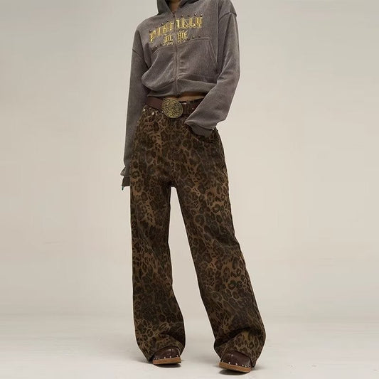Women's Trendy Animal Print Trousers - OutfitLondon