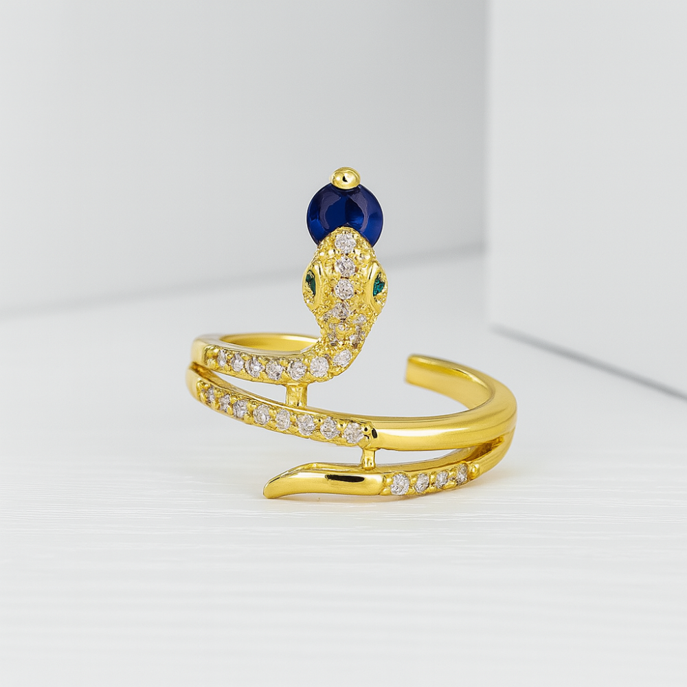 Cheap Cubic Zirconia Snake Style Ring - OutfitLondon