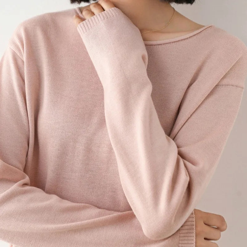 Casual Loose Fit Sweater Top - OutfitLondon