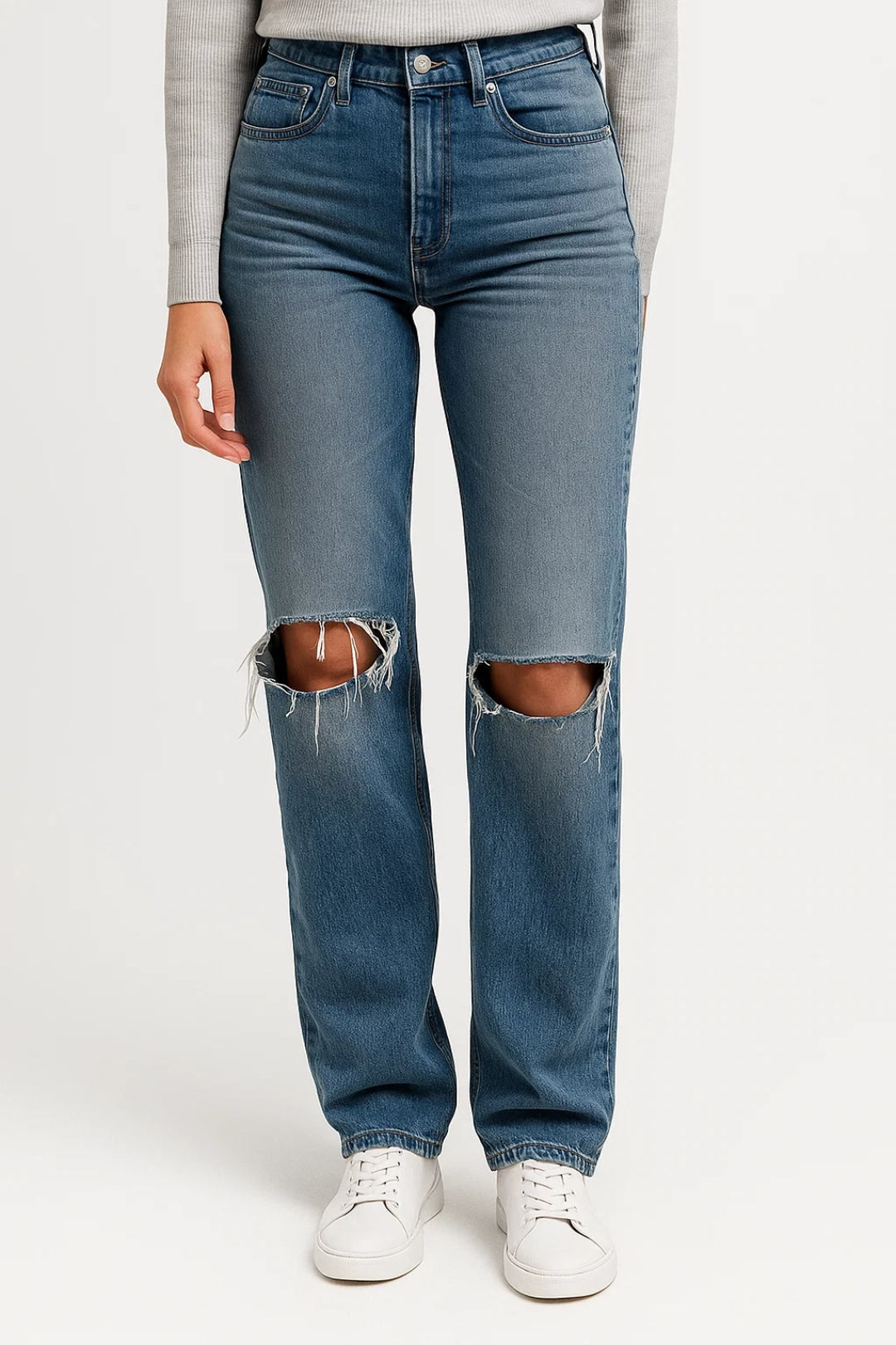 Women's Classic High Waist Straight Fit Denim Jeans