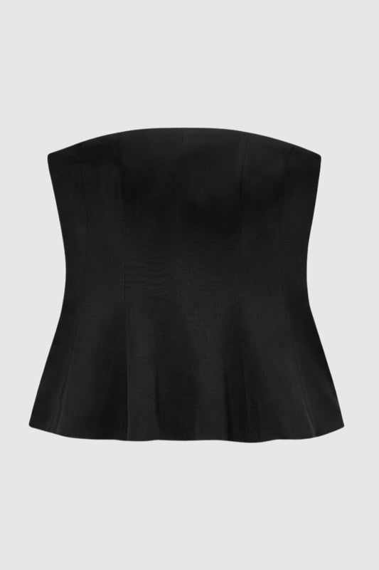 Women's Elegant Strapless Corset Top with Flared Hem