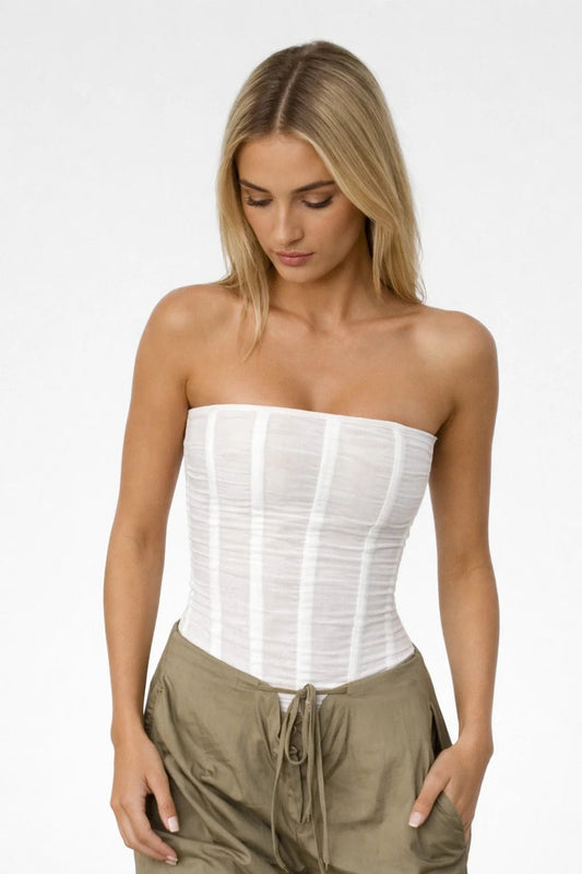 Women's Elegant Strapless Fitted Corset Top