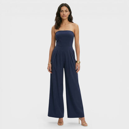 Women's Stylish Strapless Wide Leg Jumpsuit