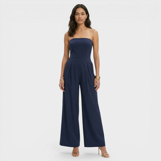 Women's Stylish Strapless Wide Leg Jumpsuit