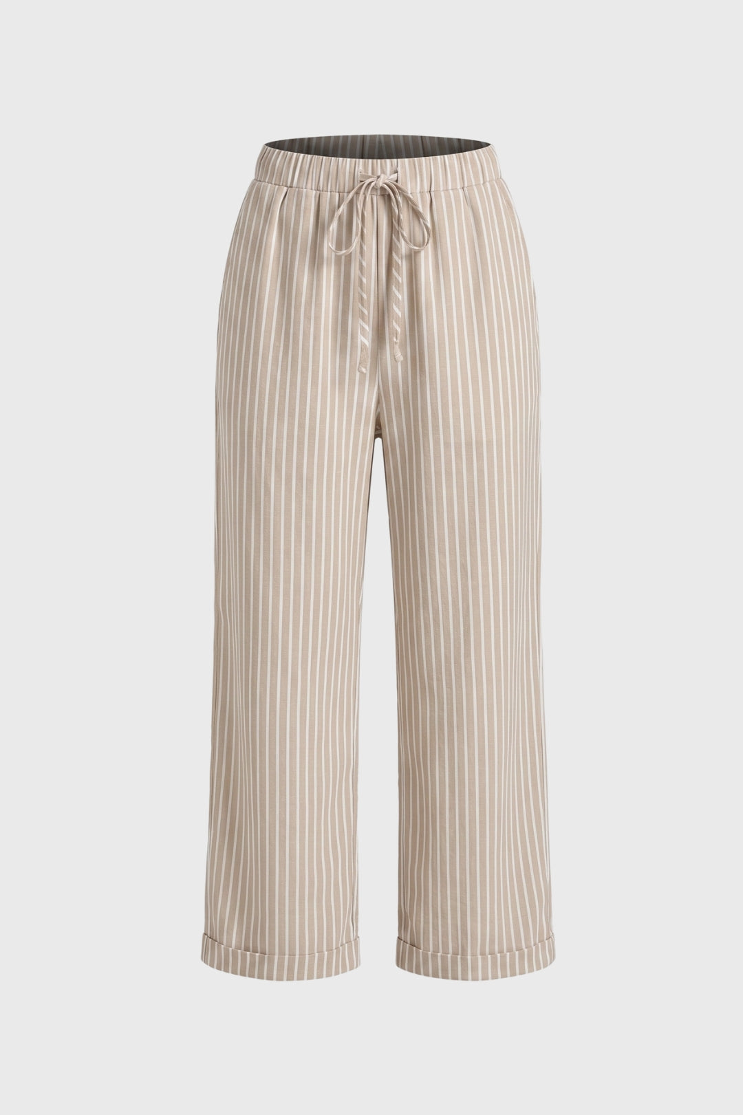 Women's Casual Striped Wide Leg Cotton Pants