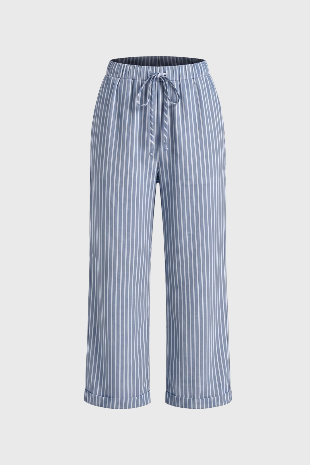 Women's Casual Striped Wide Leg Cotton Pants