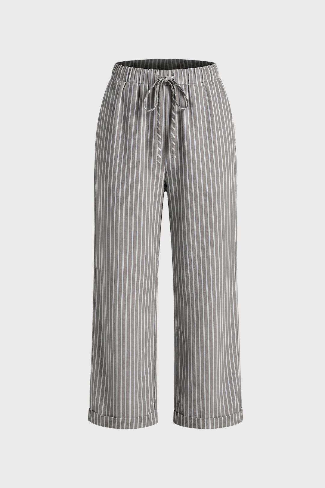 Women's Casual Striped Wide Leg Cotton Pants