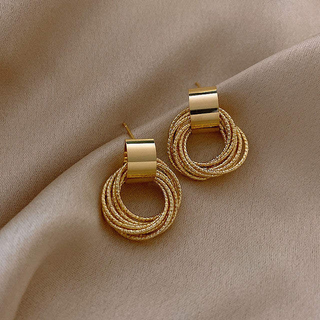 Trendy Round Stainless Steel Earrings for Women - OutfitLondon