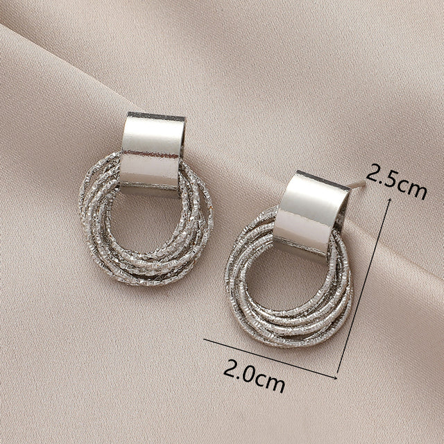 Trendy Round Stainless Steel Earrings for Women