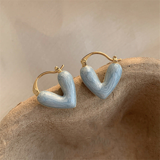 Trendy Love Heart Dangle Earrings for Ladies