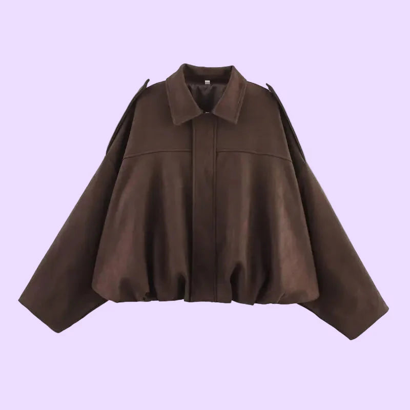 Soft Faux Suede Women's Bomber Jacket