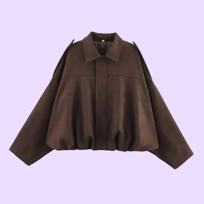 Soft Faux Suede Women's Bomber Jacket