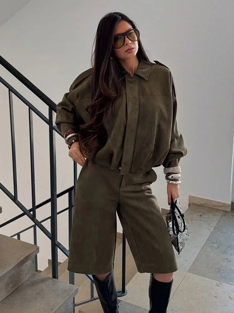 Classic Women's Suede Biker Jacket for Fall