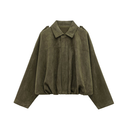 Classic Women's Suede Biker Jacket for Fall