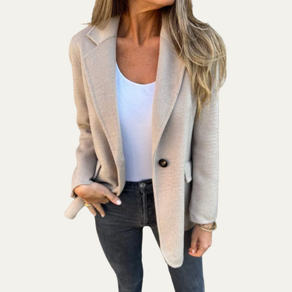 Casual Fit Open Front Women's Blazer - OutfitLondon