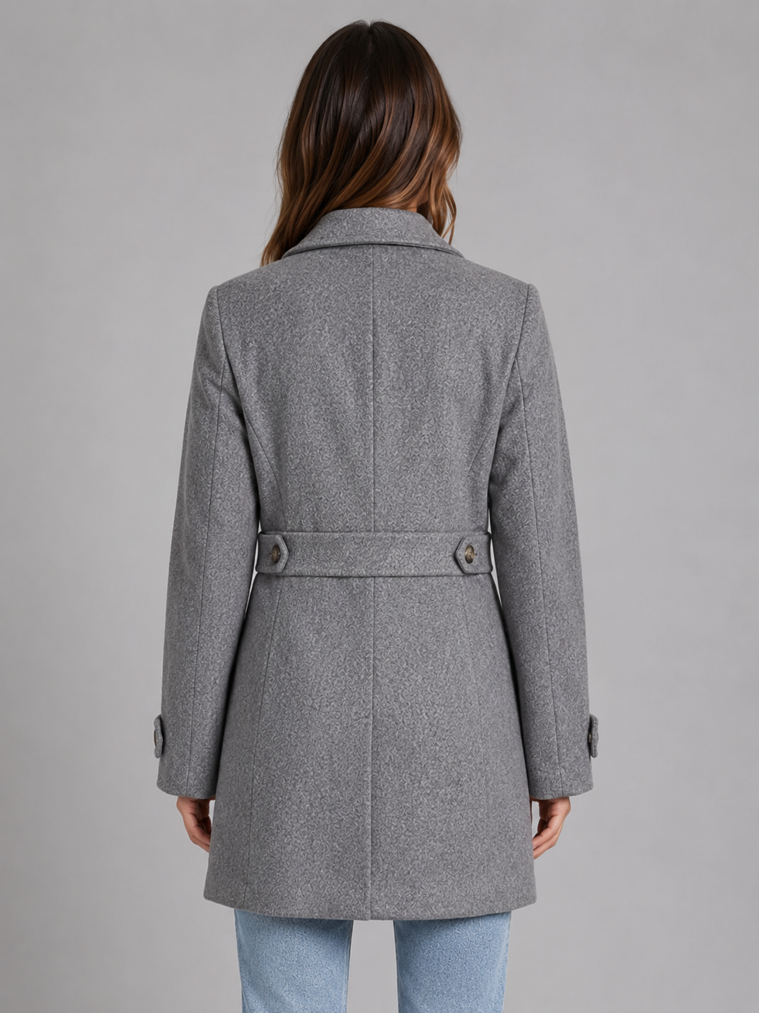 Women's Tailored Wool Blend Longline Button Coat