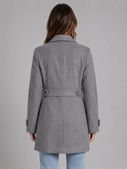 Women's Tailored Wool Blend Longline Button Coat