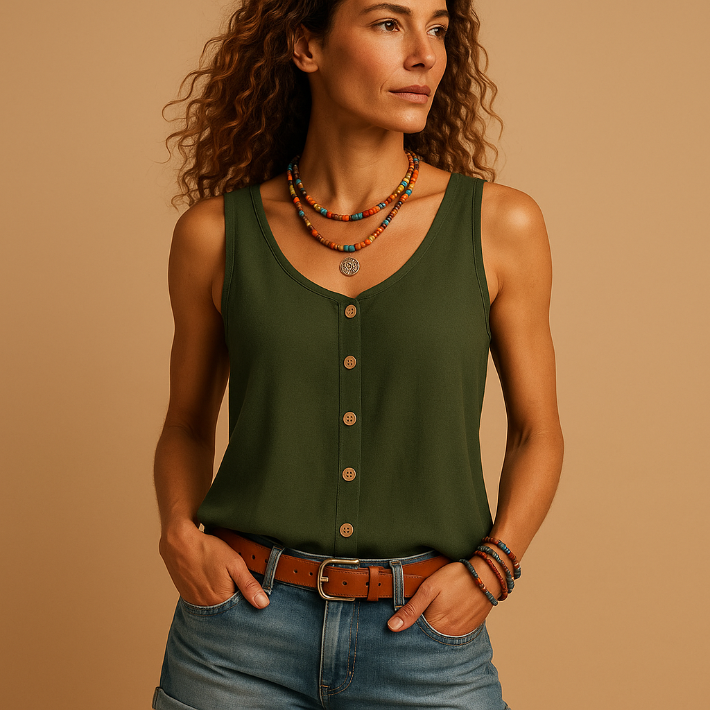 Women's Casual Lightweight Cotton V-Neck Tank Top