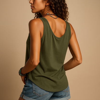 Women's Casual Lightweight Cotton V-Neck Tank Top