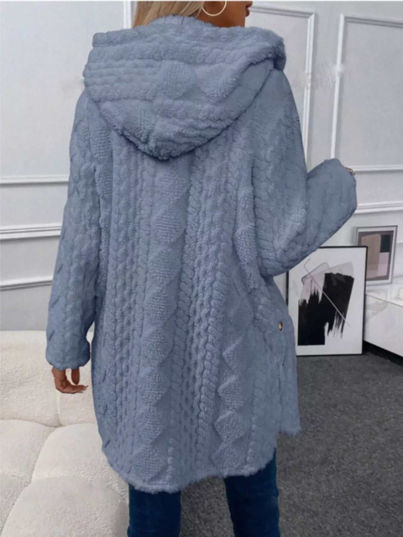 Warm Winter Coat with Buttons for Women