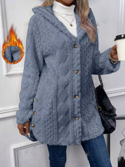 Warm Winter Coat with Buttons for Women