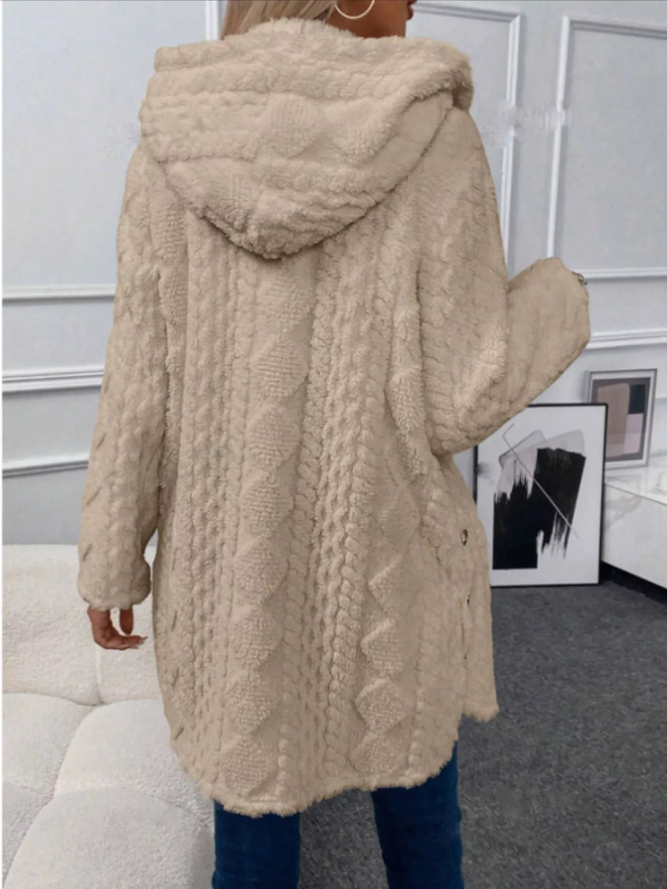 Warm Winter Coat with Buttons for Women