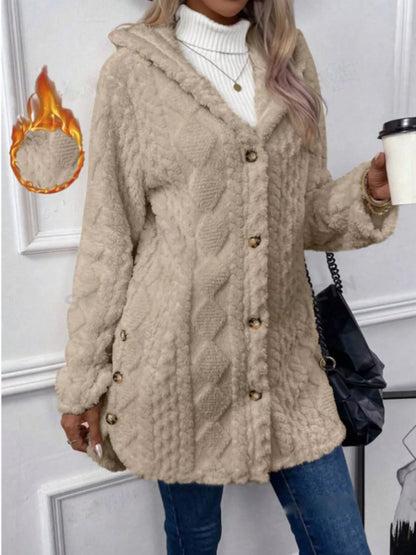 Warm Winter Coat with Buttons for Women